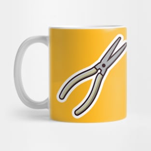 Cutting Metal Pliers Sticker vector illustration. Mechanic and Electrician working tool equipment objects icon concept. Hand tools for repair building sticker design icon logo. Mug